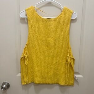 Free People Yellow Knit Tank Top